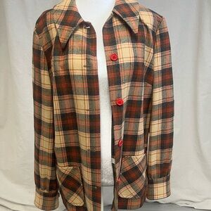 Vintage Pendleton Knockabout '49er' Plaid Jacket Wool Sz M Cabincore Retro